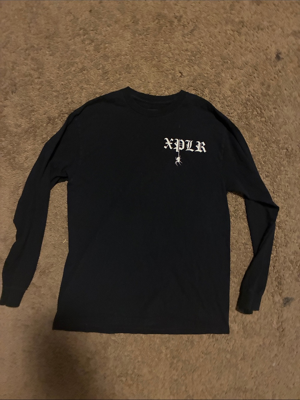 Zumiez Black Long Sleeve Graphic Tee with White Chest Print